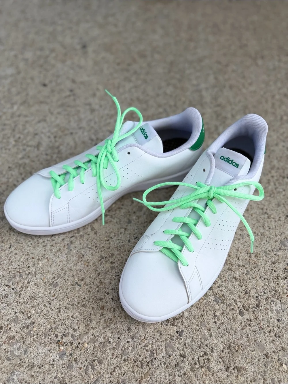Adidas Advantage Cloudfoam Sneakers Men 11.5 Women 12.5 White Green GW5300